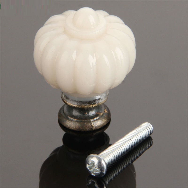 Furniture Hardware Kit - 1Pc Acrylic Ivory White Pumpkin Cabinet