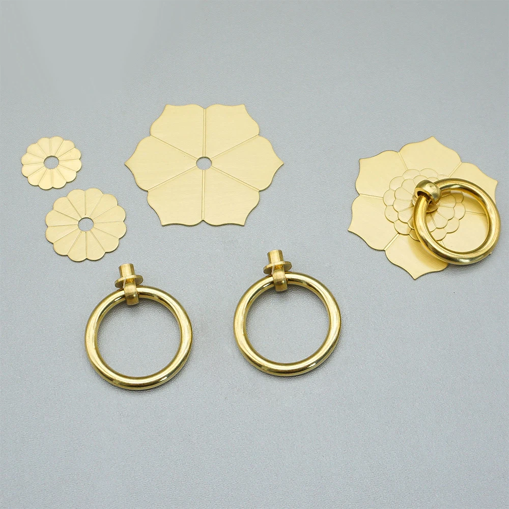 Floral Brass Cabinet Door Knob - Unique Furniture Hardware Pulls ulasan dan harga