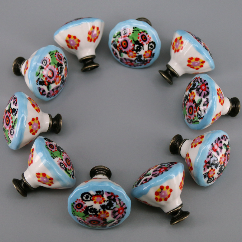 10PCS Colored Ceramic Knobs Un - Unique Furniture Hardware Pulls ulasan dan harga