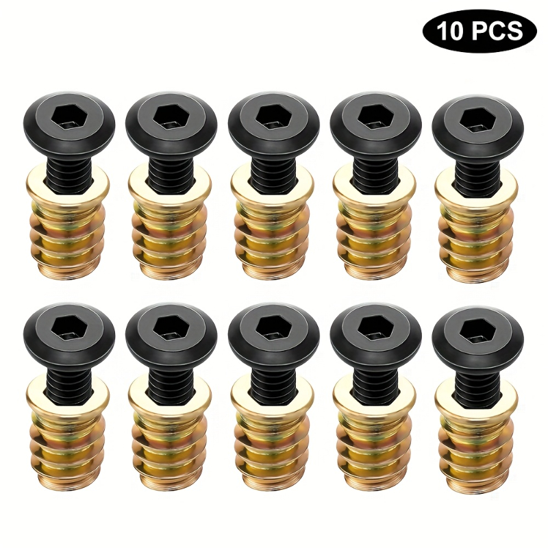 10PCS Threaded Inserts Nut Com - Furniture Hardware Kit ulasan dan harga