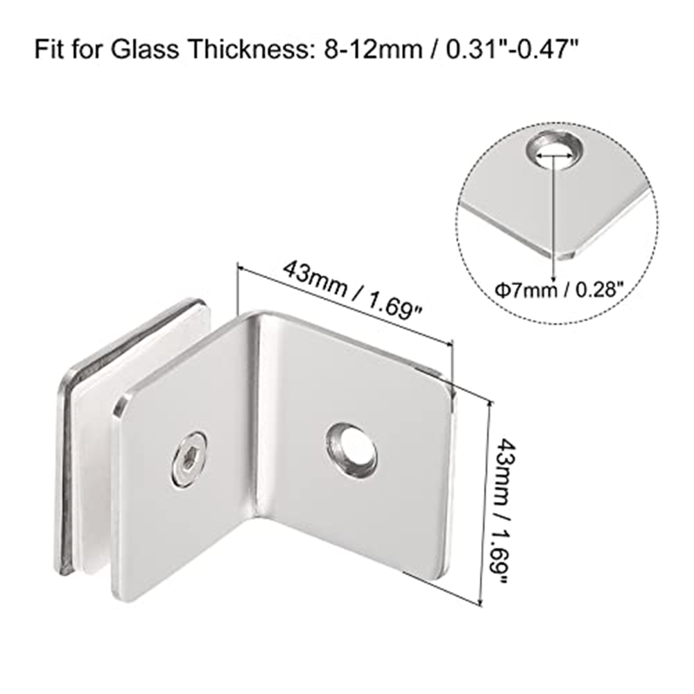 Stainless Steel 90° Glass Fixi - Corner Bracket Angle ulasan dan harga