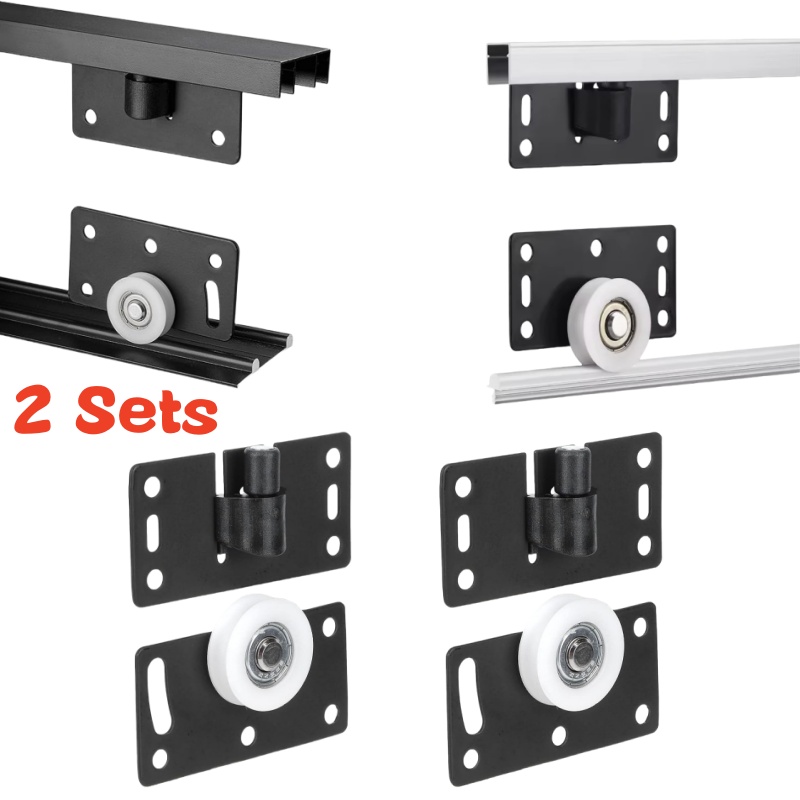 2 Sets Sliding Closet Door Rol - Furniture Hardware Kit ulasan dan harga