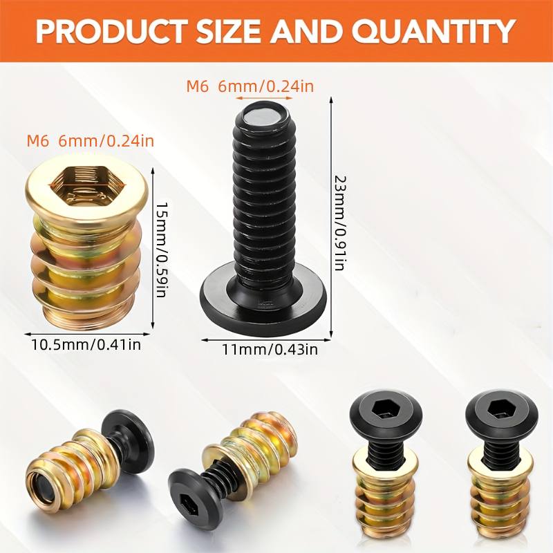 10PCS Nut Threaded Inserts Com - Furniture Hardware Kit ulasan dan harga