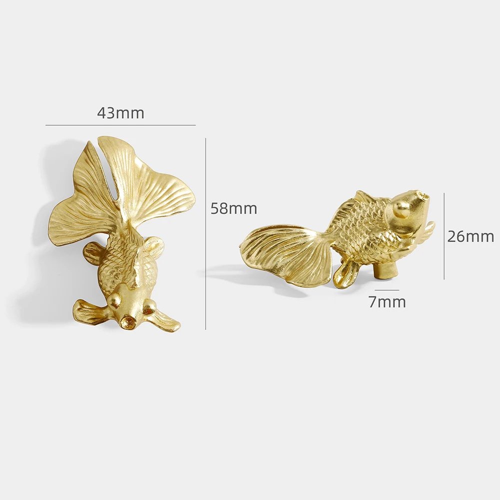 1pc Goldfish Knob Solid Brass  - Unique Furniture Hardware Pulls ulasan dan harga