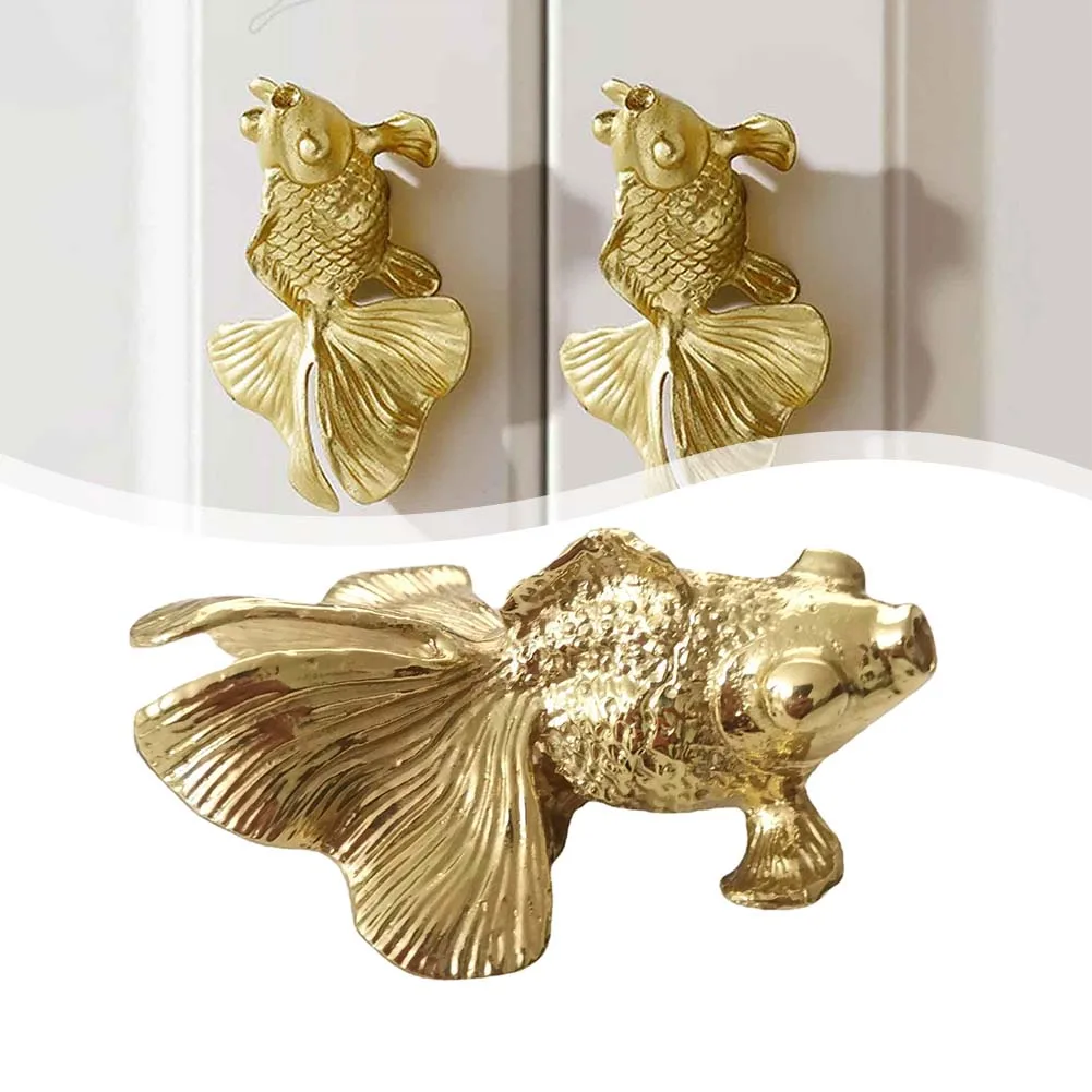 1pc Goldfish Knob Solid Brass  - Unique Furniture Hardware Pulls ulasan dan harga